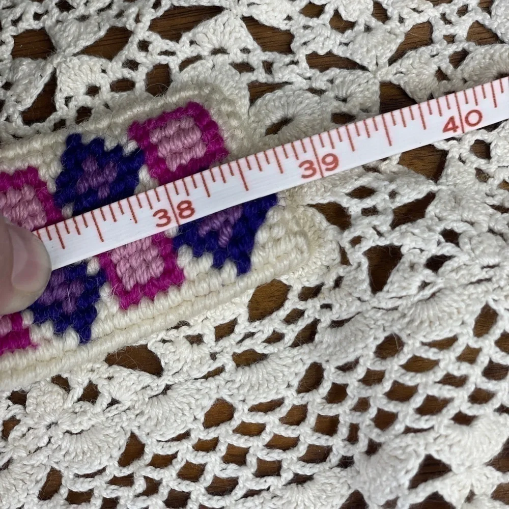 Vintage Handmade Belt Geometric Purple Cross-stitch Corduroy